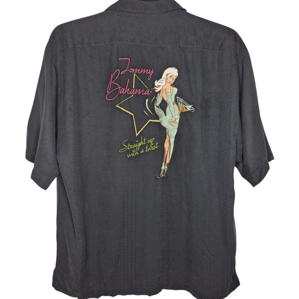 Tommy Bahama Cocktail Pinup Girl Silk Button Down Shirt Size‎ Large